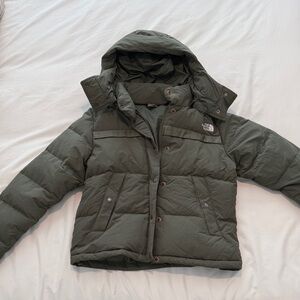 The North Face Olive Hooded Puffer Jacket